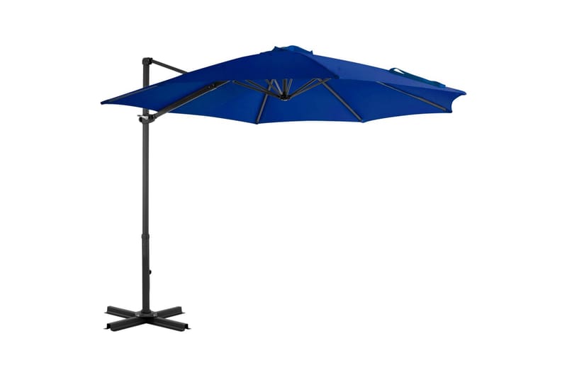 hængeparasol med aluminiumsstang 300 cm azurblå - Blå - Havemøbler - Solafskærmning - Parasoller - Hængeparasol