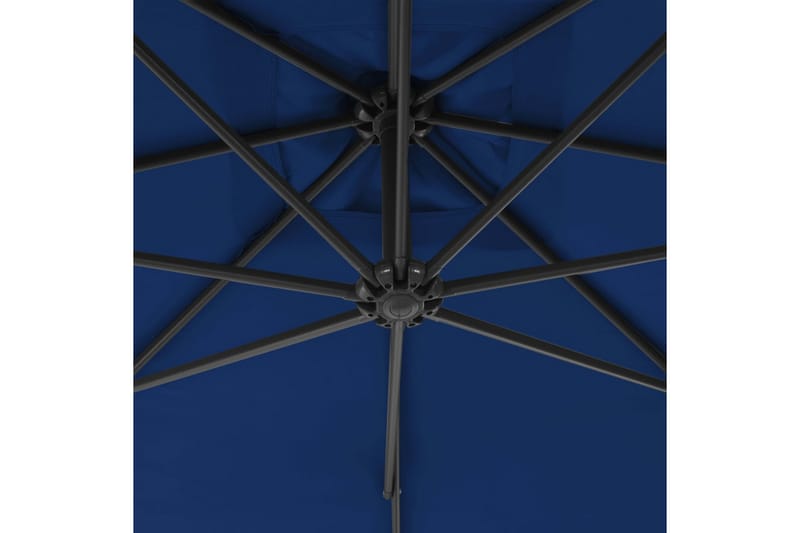 hængeparasol med stålstang 300 cm azurblå - Blå - Havemøbler - Solafskærmning - Parasoller - Hængeparasol