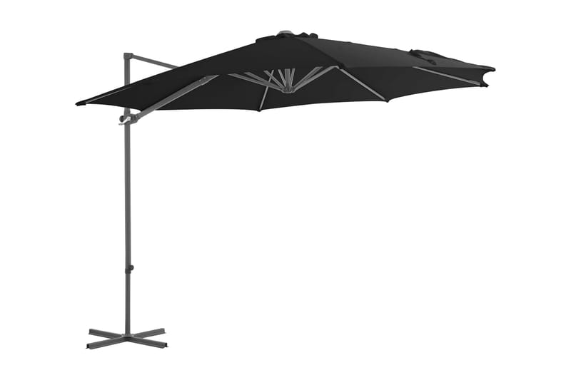 hængeparasol med stålstang 300 cm sort - Sort - Havemøbler - Solafskærmning - Parasoller - Hængeparasol