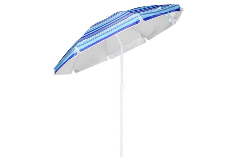 HI strandparasol 200 cm stribet blå - Blå - Havemøbler - Solafskærmning - Parasoller - Strandparasol