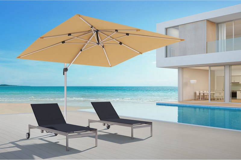 Miami Parasol 300x300 cm - Beige - Havemøbler - Solafskærmning - Parasoller