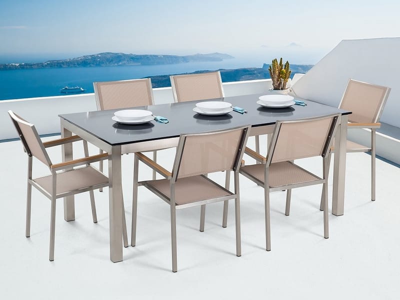 Bacoli Spisebordssæt 180 cm + 6 Stole - Beige - Havemøbler - Udendørsgruppe - Havesæt