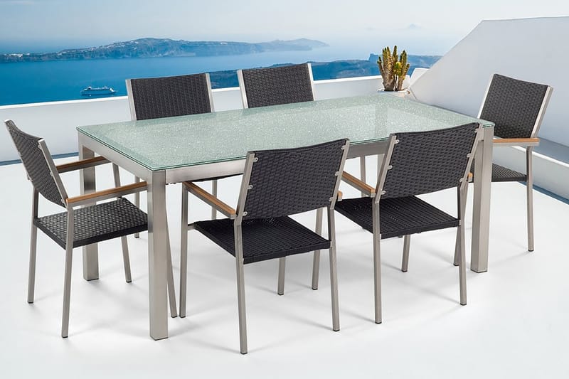 Bacoli Spisebordssæt 180 cm + 6 Stole - Transparent - Havemøbler - Udendørsgruppe - Havesæt
