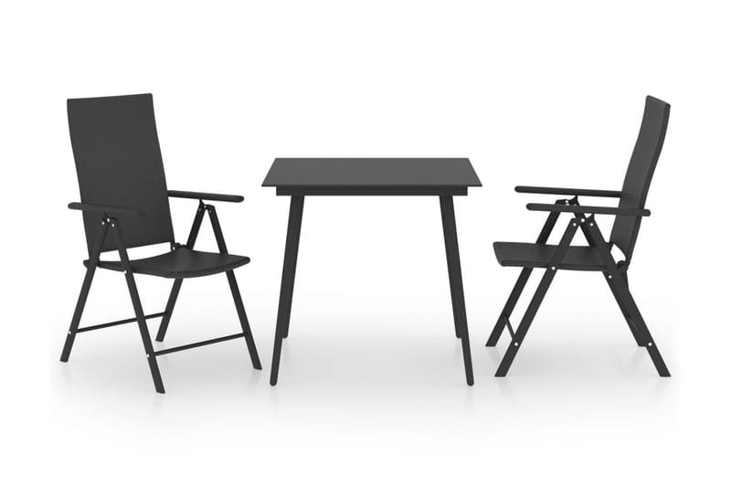 spisebordssæt til haven 3 dele sort - Sort - Havemøbler - Udendørsgruppe - Havesæt
