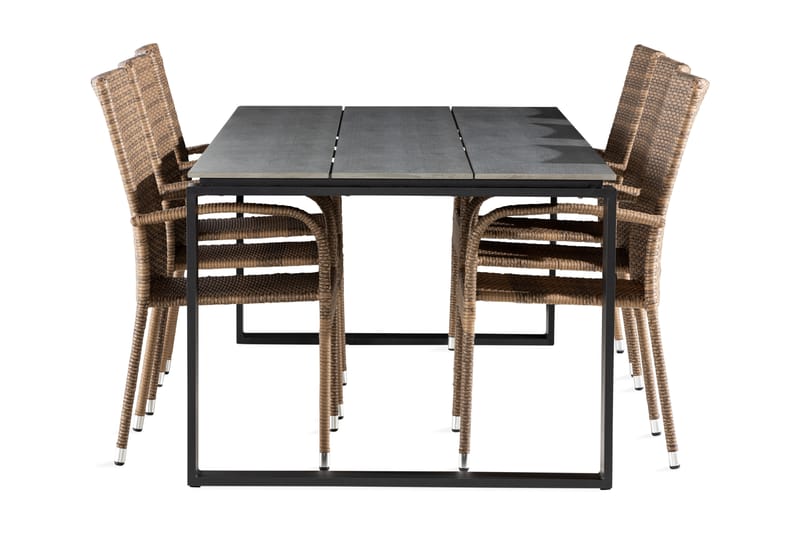 Turieno Spisebord 210 cm + 6st Thor Light Lænestol - Havemøbler - Udendørsgruppe - Havesæt