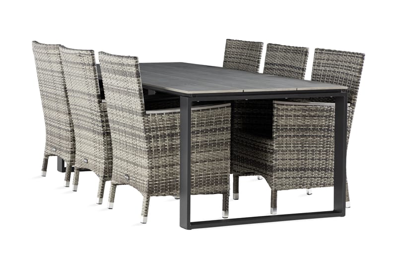 Turieno Spisebordsæt 210 cm + 6 Thor Lyx lænestol med Armlæn - Havemøbler - Udendørsgruppe - Havesæt