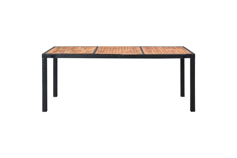 Udendørs spisebordssæt 9 dele med hynder polyrattan sort - Sort - Havemøbler - Udendørsgruppe - Havesæt