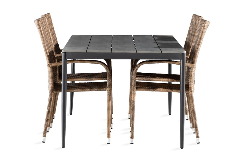 Zaide Spisebord 150 cm + 4st Thor Light Lænestol - Havemøbler - Udendørsgruppe - Havesæt