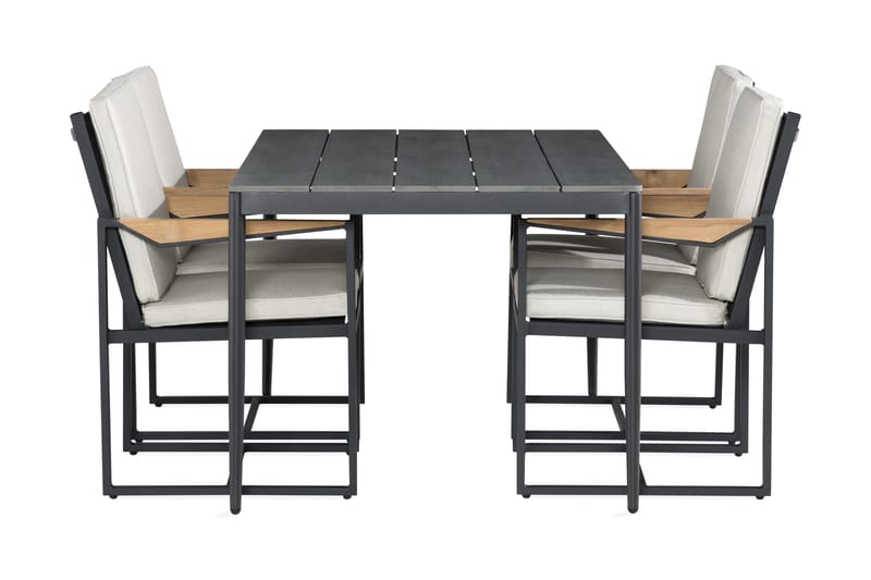Zaide Spisebordssæt 150 cm + 4 Östermalm Spisebordsstole - Havemøbler - Udendørsgruppe - Havesæt