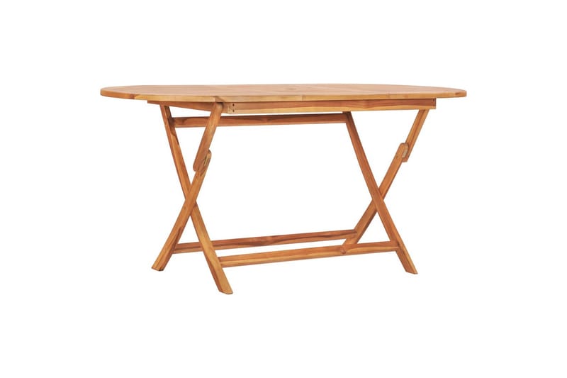 Foldbart Havebord 160x80x75 cm Massivt Teaktræ - Brun - Havemøbler - Havebord - Spisebord