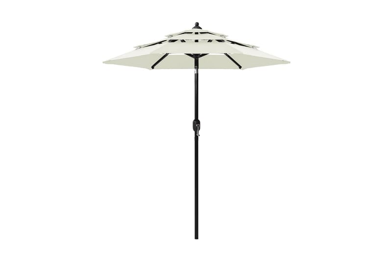 parasol med aluminiumsstang i 3 niveauer 2 m sandfarvet - Brun - Havemøbler - Solafskærmning - Parasoller
