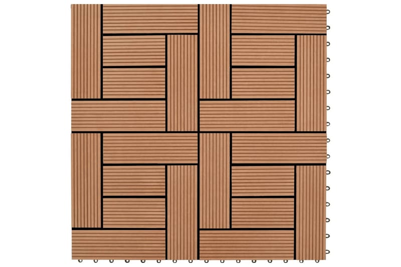 11 stk. Brune 30 x 30 cm dækningsfliser WPC 1 m2 - Hus & renovering - Byggeri - Træ & tømmer - Træfliser & træbrædder - Komposit træflise