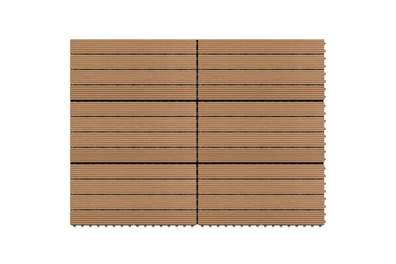 terrassefliser 6 stk. 60x30 cm 1,08 m² WPC brun - Brun - Hus & renovering - Byggeri - Gulv, væg & tag - Gulv - Udendørsgulv & træflisegulv