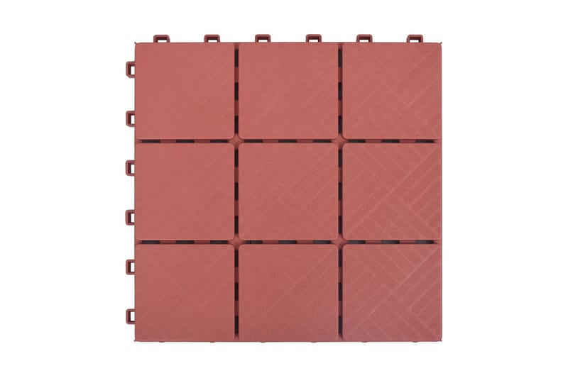 Terrassefliser 10 stk. 30,5x30,5 cm Plastik Rød - Rød - Have - Udendørs miljø - Altan & terrasse - Altangulv & altandæk