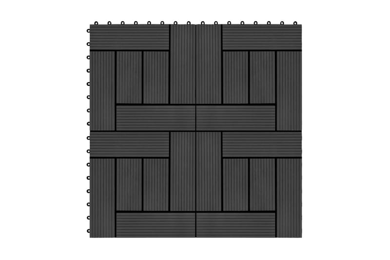 Terrassefliser 11 Stk. Wpc 30 X 30 Cm 1 M2 Sort - Sort - Hus & renovering - Byggeri - Gulv, væg & tag - Gulv - Udendørsgulv & træflisegulv