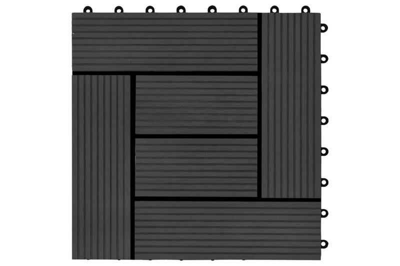 Terrassefliser 11 Stk. Wpc 30 X 30 Cm 1 M2 Sort - Sort - Hus & renovering - Byggeri - Træ & tømmer - Træfliser & træbrædder - Træflise & gulv træflise