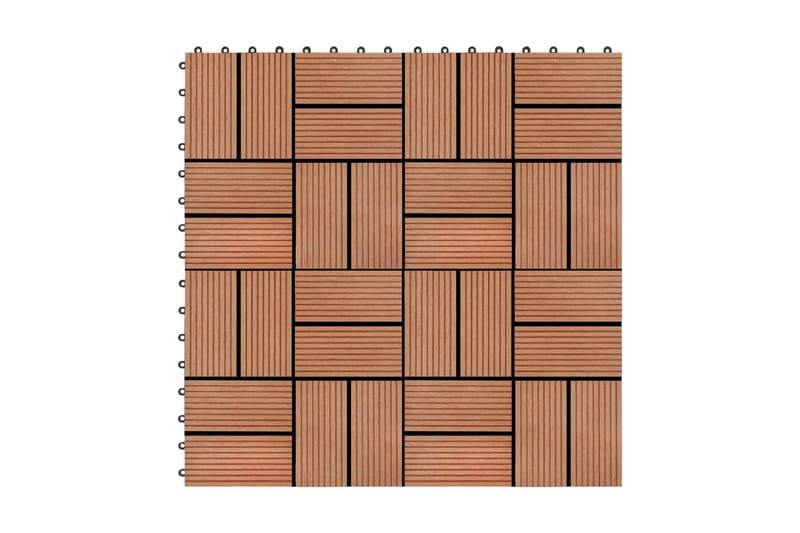 Terrassefliser 11 Stk. Wpc 30 X 30 Cm 1 M2 Teakfarvet - Brun - Hus & renovering - Byggeri - Træ & tømmer - Træfliser & træbrædder - Træflise & gulv træflise