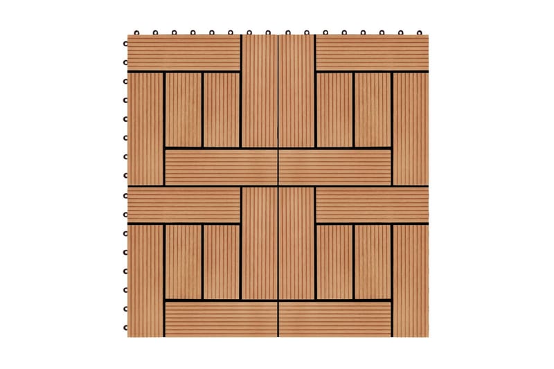 Terrassefliser 11 Stk. Wpc 30 X 30 Cm 1 M2 Teakfarvet - Brun - Hus & renovering - Byggeri - Træ & tømmer - Træfliser & træbrædder - Træflise & gulv træflise
