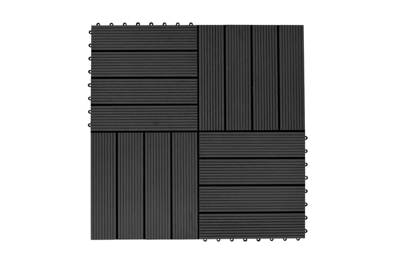 Terrassefliser 22 stk. 30 x 30 cm 2 m2 WPC sort - Sort - Hus & renovering - Byggeri - Træ & tømmer - Træfliser & træbrædder - Træflise & gulv træflise