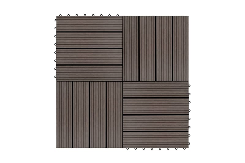 Terrassefliser 22 Stk. 30x30 cm 2 M2 Wpc Mørkebrun - Hus & renovering - Byggeri - Træ & tømmer - Træfliser & træbrædder - Træflise & gulv træflise