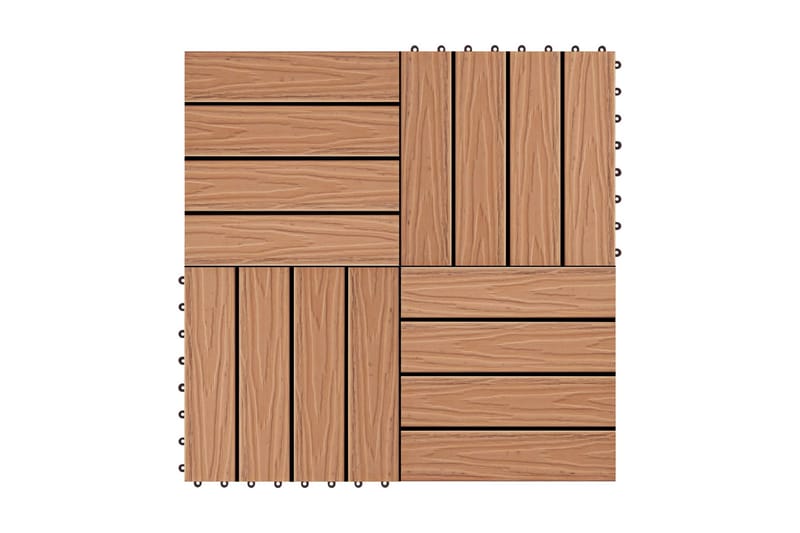 Terrassefliser Dyb Fremhævning 11 Stk. Wpc 30X30Cm 1 M2 - Brun - Hus & renovering - Byggeri - Træ & tømmer - Træfliser & træbrædder - Træflise & gulv træflise