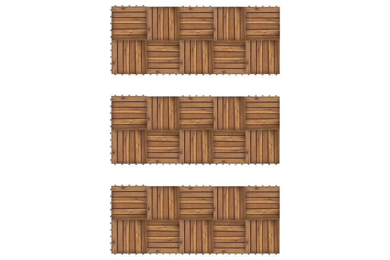 Terrassefliser Med Lodret Mønster I Akacietræ, 30X30Cm - Brun - Hus & renovering - Byggeri - Træ & tømmer - Træfliser & træbrædder - Træflise & gulv træflise