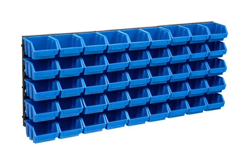 opbevaringssæt med vægpaneler 48 dele blå og sort - Blå - Hus & renovering - Byggeri - Søm, skruer & montering - Sortimentopbevaring - Sortimentkasse