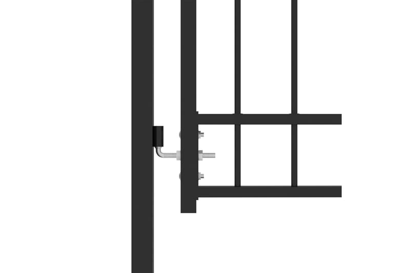hegnslåge med buet top stål 100x175 cm sort - Sort - Hus & renovering - Indsynsbeskyttelse & indhegning - Låge - Låge udendørs