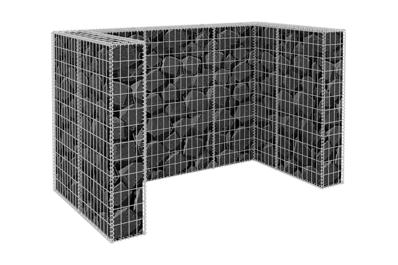 afskærmning to affaldsbeholdere gabion stål 180x100x120 cm - Sølv - Hus & renovering - Indsynsbeskyttelse & indhegning - Mur - Gabion