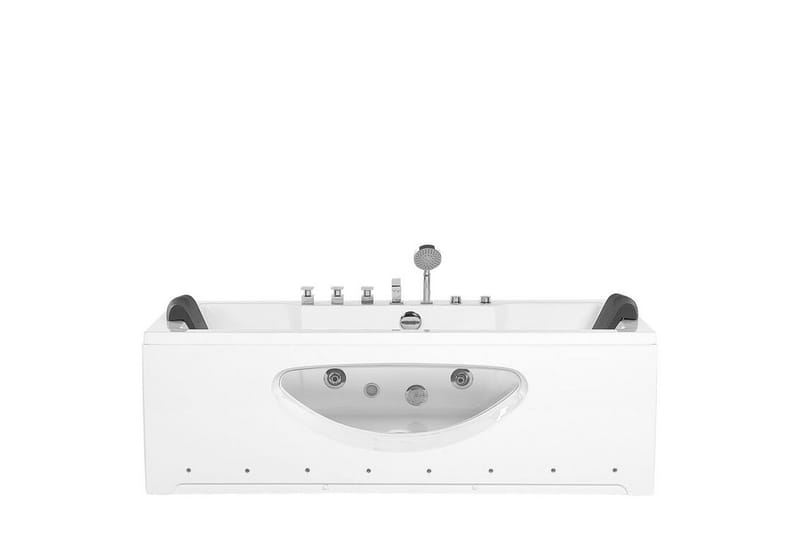 Badekar med LED 180 x 80 cm hvid HAWES - Hvid - Hus & renovering - Køkken & bad - Badeværelse - Badekar - Boblebadekar & massagebadekar
