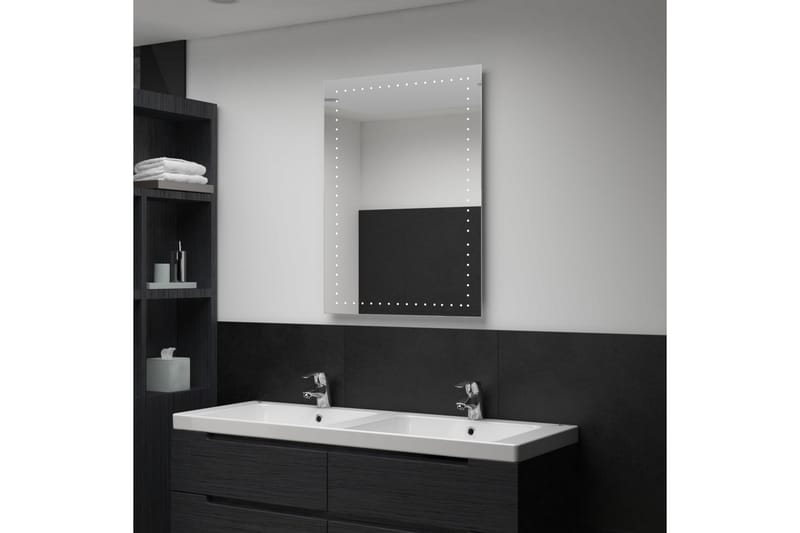 badeværelsesskab med spejl LED 60 x 80 cm - Sølv - Hus & renovering - Køkken & bad - Badeværelse - Badeværelsesmøbler - Badeværelsesspejl