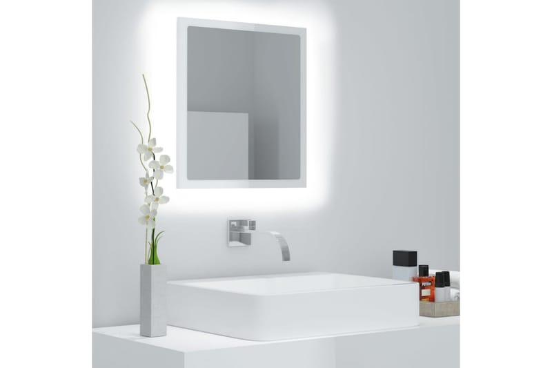 badeværelsesspejl 40x8,5x37 cm spånplade hvid højglans - Hvid - Hus & renovering - Køkken & bad - Badeværelse - Badeværelsesmøbler - Badeværelsesspejl