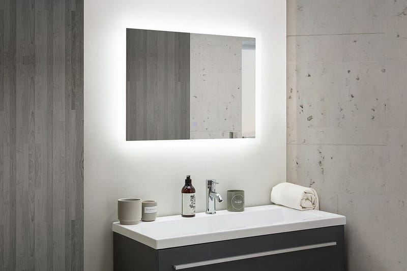 Shubrick spejl LED 60x80 cm - Sølv - Hus & renovering - Køkken & bad - Badeværelse - Badeværelsesmøbler - Badeværelsesspejl