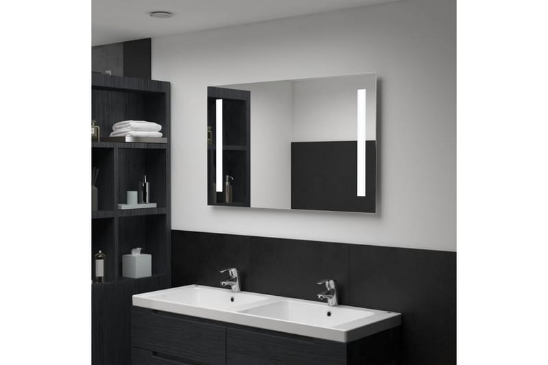 vægspejl med LED til badeværelset 100 x 60 cm - Sølv - Opbevaring - Opbevaringsmøbler - Kommode