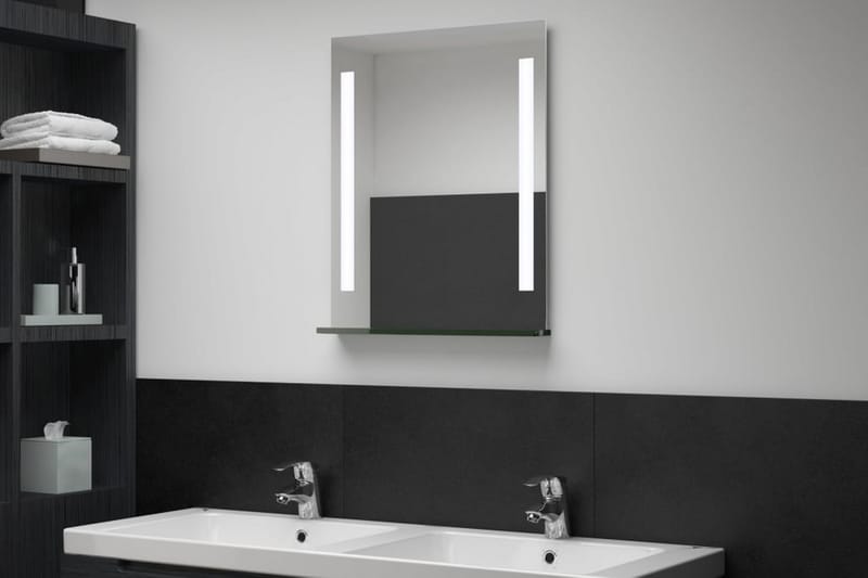 Farvel Indskrive Hest vægspejl med LED til badeværelset 50 x 70 cm - Sølv | Trademax.dk