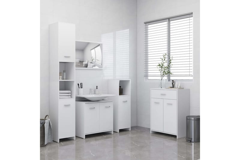 badeværelsesmøbelsæt 4 dele hvid - Hvid - Hus & renovering - Køkken & bad - Badeværelse - Badeværelsesmøbler - Komplette møbelpakker