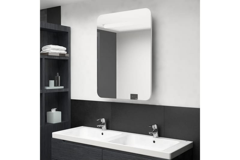 badeværelsesskab m. spejl + LED-lys 60x11x80 cm - Hus & renovering - Køkken & bad - Badeværelse - Badeværelsesmøbler - Spejlskabe