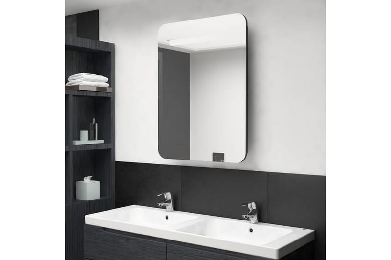 badeværelsesskab m. spejl + LED-lys 60x11x80 cm - Hus & renovering - Køkken & bad - Badeværelse - Badeværelsesmøbler - Spejlskabe