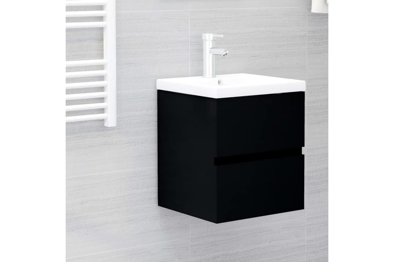 vaskeskab 41x38,5x45 cm spånplade sort - Sort - Hus & renovering - Køkken & bad - Badeværelse - Badeværelsesmøbler - Underskab badeværelse