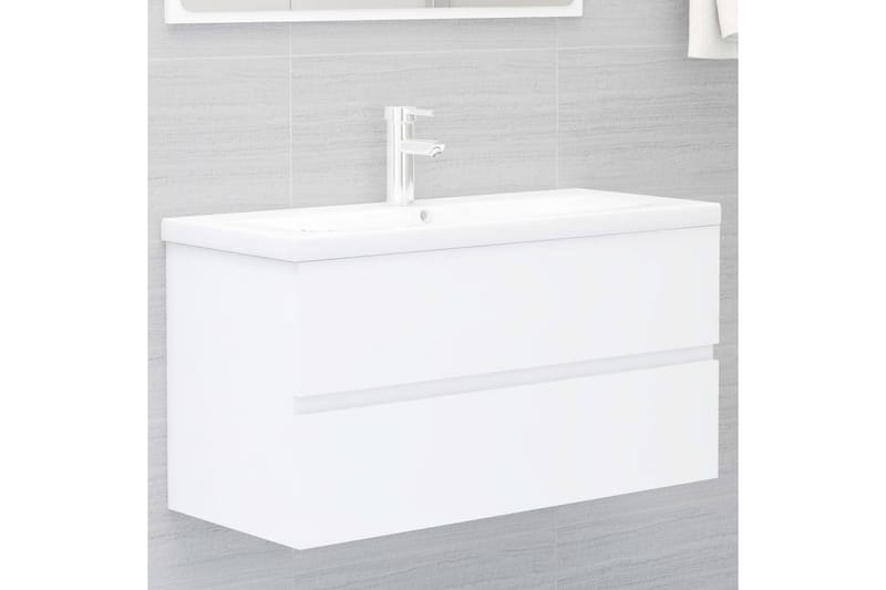 vaskeskab med indbygget håndvask spånplade hvid - Hvid - Hus & renovering - Køkken & bad - Badeværelse - Badeværelsesmøbler - Underskab badeværelse