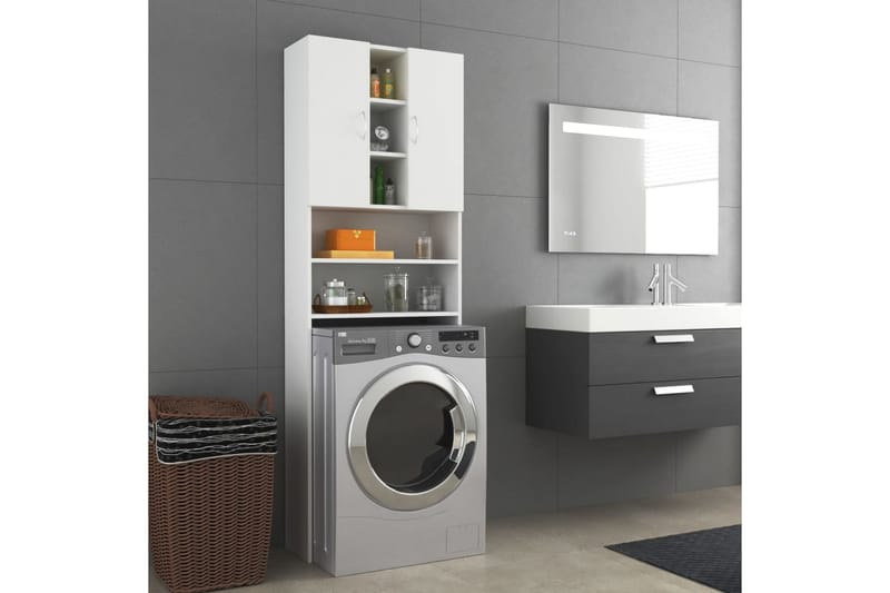 vaskemaskineskab 64x25,5x190 cm hvid - Hus & renovering - Køkken & bad - Badeværelse - Badeværelsesmøbler - Badeværelsesskab