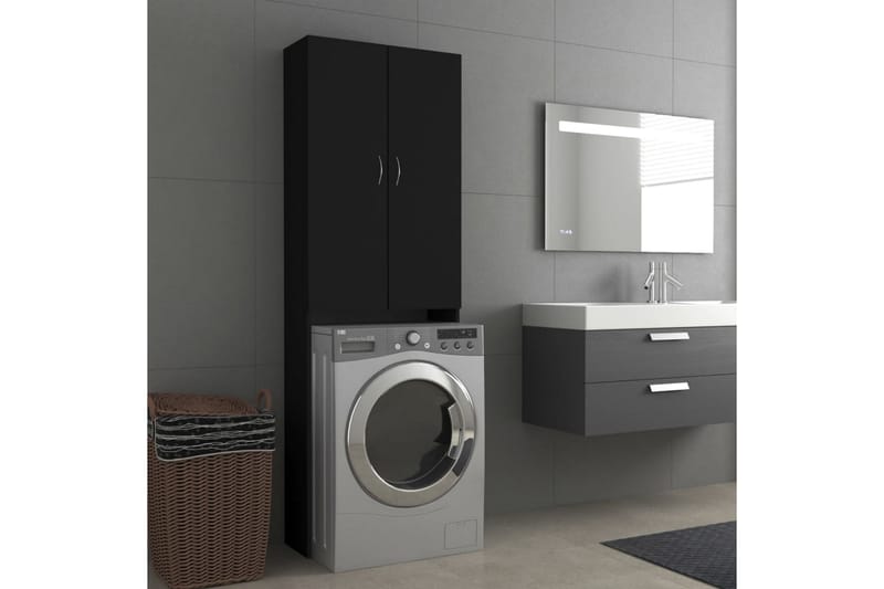 vaskemaskineskab 64x25,5x190 cm sort - Hus & renovering - Køkken & bad - Badeværelse - Badeværelsesmøbler - Vægskabe & højskabe