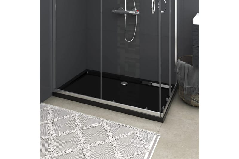 brusekar 70x120 cm ABS rektangulært sort - Sort - Hus & renovering - Køkken & bad - Badeværelse - Badeværelsestilbehør - Øvrige badeværelsestilbehør