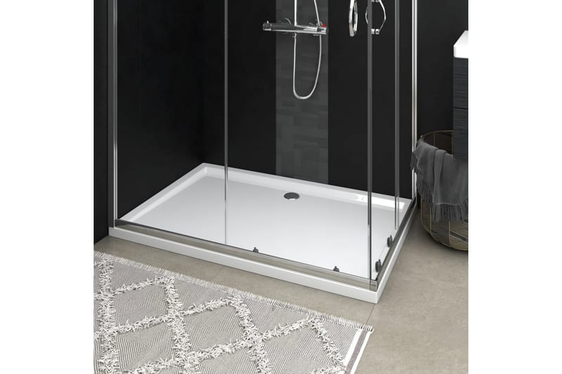 brusekar 80x120 cm ABS rektangulært hvid - Hvid - Hus & renovering - Køkken & bad - Badeværelse - Badeværelsestilbehør - Øvrige badeværelsestilbehør