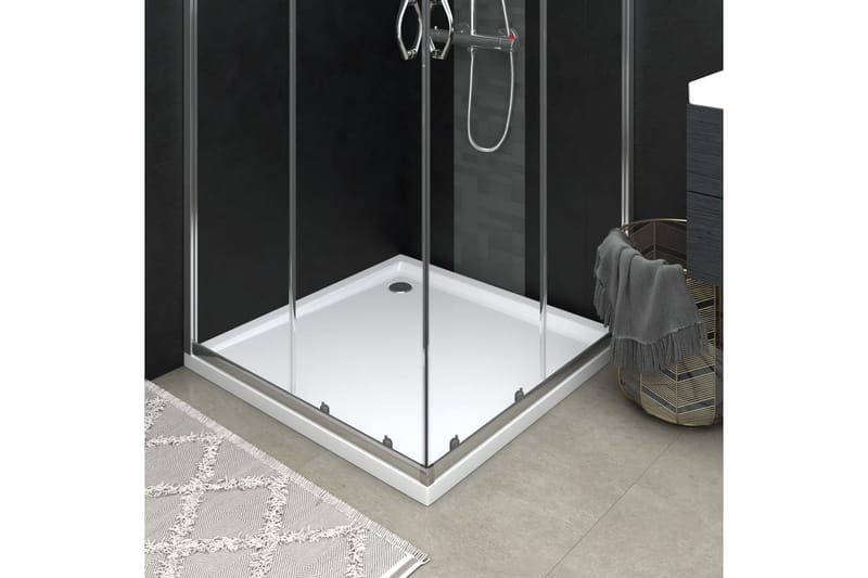 brusekar 80x80 cm ABS firkantet hvid - Hvid - Hus & renovering - Køkken & bad - Badeværelse - Badeværelsestilbehør - Øvrige badeværelsestilbehør