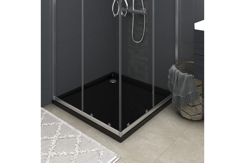 brusekar 80x80 cm ABS firkantet sort - Sort - Hus & renovering - Køkken & bad - Badeværelse - Badeværelsestilbehør - Øvrige badeværelsestilbehør