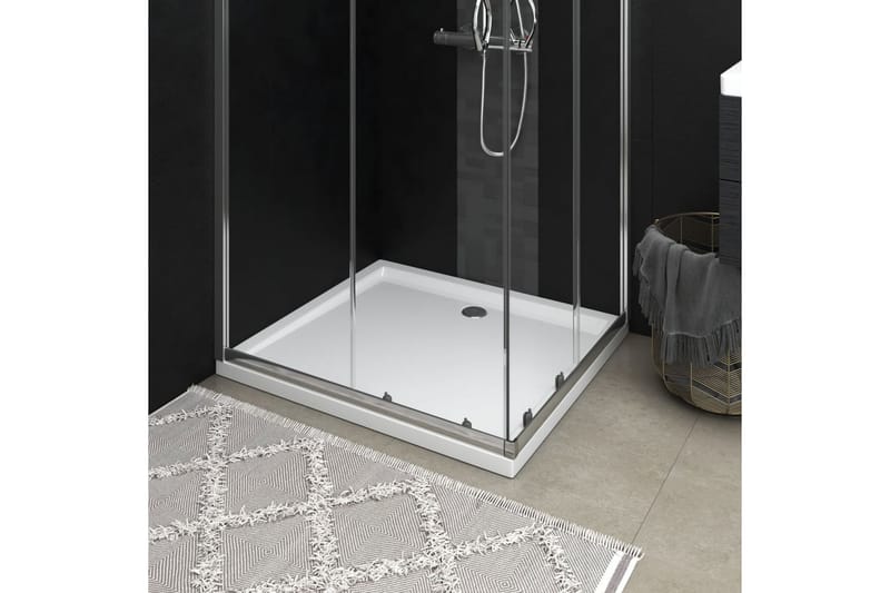 brusekar 80x90 cm ABS rektangulært hvid - Hvid - Hus & renovering - Køkken & bad - Badeværelse - Badeværelsestilbehør - Øvrige badeværelsestilbehør