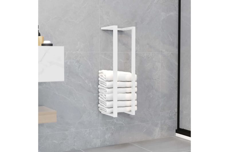 håndklædeholder 12,5x12,5x60 cm stål hvid - Hvid - Hus & renovering - Køkken & bad - Badeværelse - Badeværelsestilbehør - Håndklædestige