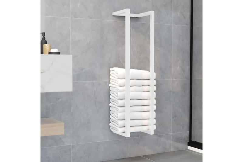 håndklædeholder 25x20x95 cm stål hvid - Hvid - Hus & renovering - Køkken & bad - Badeværelse - Badeværelsestilbehør - Håndklædestige