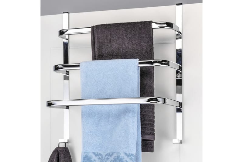 HI håndklædetørrer til døre - Sølv - Hus & renovering - Køkken & bad - Badeværelse - Badeværelsestilbehør - Håndklædeholder